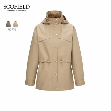 Scofield女装都市轻休闲袖口可调节风衣外套可拆卸帽子25秋季新品图片