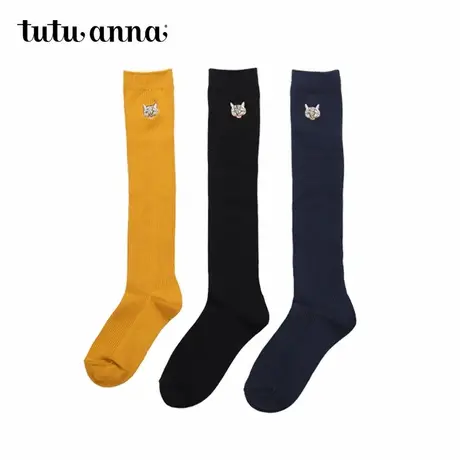 tutuanna中筒袜女 日系纯色棉质袜子女袜ins潮袜薄款街头袜子商品大图