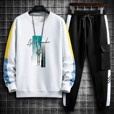 卫衣套装男春秋款宽松潮流秋季男士长袖T恤帅气秋衣青少年打底衫商品大图