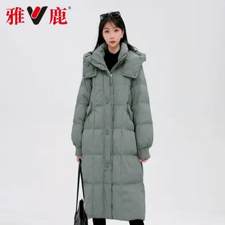 雅鹿正品新款冬季加厚时尚显瘦保暖中长羽绒服女款外套百搭防寒服图片