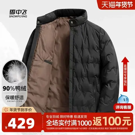 雪中飞冬新款【90鸭绒】立领外套羽绒服男潮流温暖休闲简约百搭W图片