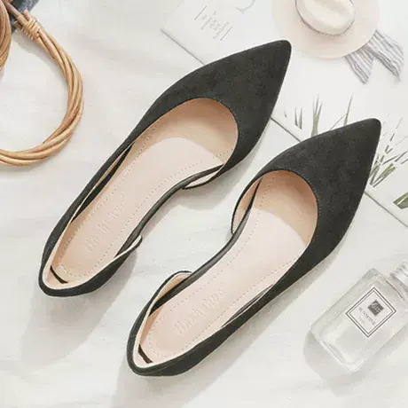 2021年春季新款浅口网红晚晚鞋百搭平底仙女温柔风瓢鞋尖头单鞋女图片