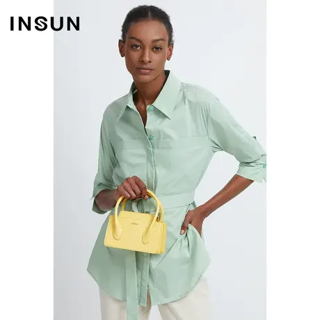 恩裳商场同款夏季前卫结构感口袋设计舒适棉质衬衫上衣女商品大图