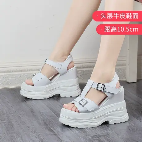 厚底拖鞋女夏季外穿舒适增高2023爆款凉鞋松糕坡跟搭扣时尚凉拖鞋商品大图