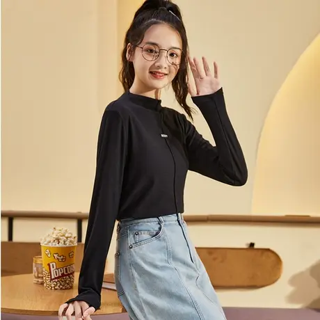 唐狮加厚半高领打底衫女秋冬新款修身内搭毛衣针织衫显瘦长袖上衣图片
