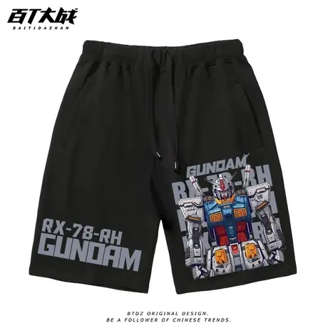 日系复古机动战士元祖高达联邦黑色恶魔动漫运动短裤男女休闲裤子商品大图