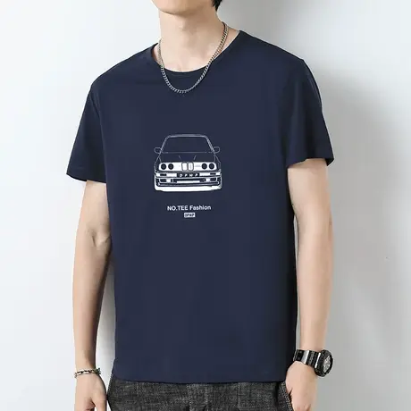 莫代尔t恤男士短袖夏季速干凉感冰丝半袖体恤圆领上衣服潮流百搭商品大图