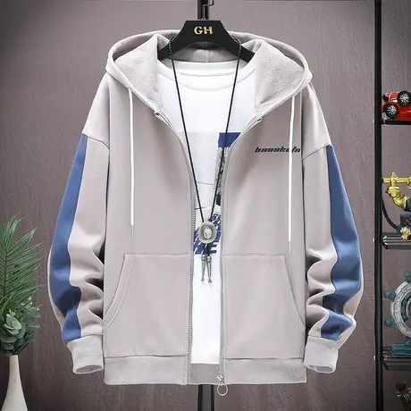 韩版连帽卫衣男士春秋ins潮流外套男装港风宽松潮牌百搭开衫上衣商品大图