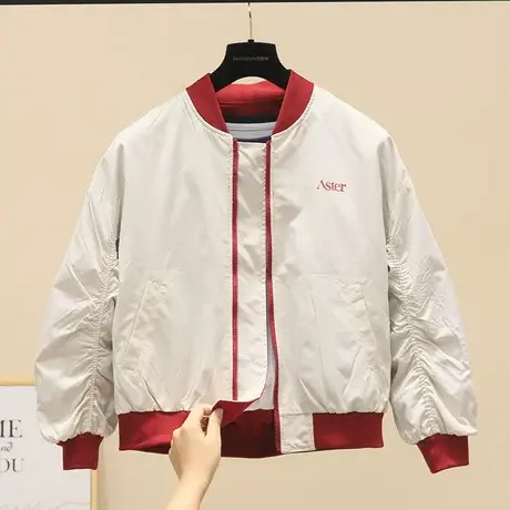 棒球服外套女春秋2023年新款美式街头小个子短款百搭休闲撞色夹克商品大图
