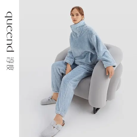 淳度【软暖】珊瑚绒睡衣女秋冬加厚加绒长袖保暖法兰绒家居服套装商品大图