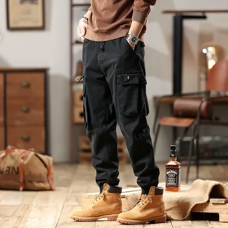 舒适潮流男款裤子大码百搭男生长裤多口袋宽松时尚潮流工装裤男商品大图
