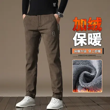 秋冬款加绒裤男士冬季2023新款加厚保暖防寒抓绒加棉休闲裤子冬裤商品大图