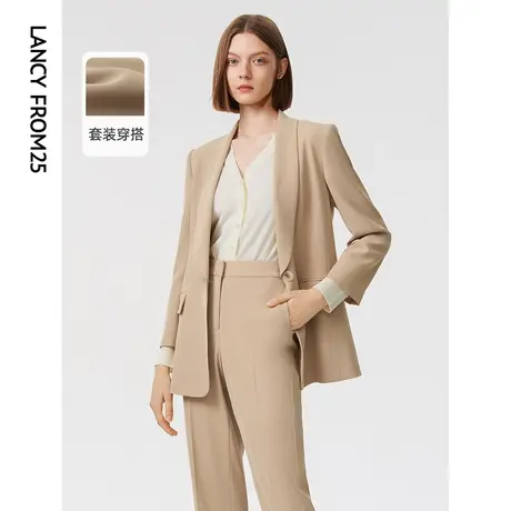 朗姿高级感气质修身职业通勤西装外套2023春秋季新款法式西服上衣图片