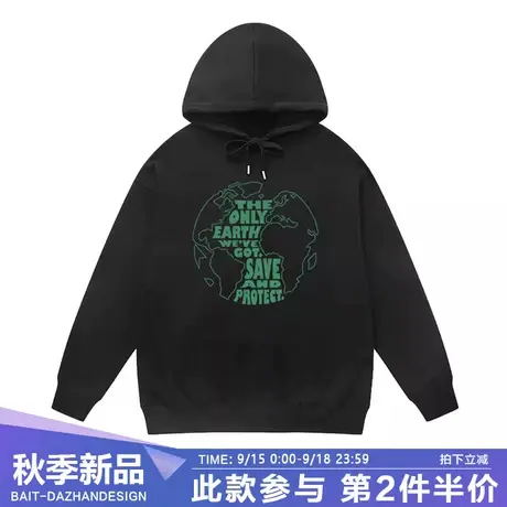 ins潮牌美式复古高街连帽卫衣女秋冬薄款保护地球设计感外套上衣商品大图