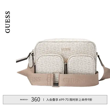 【38上新季】GUESS  新款春女士时尚纯色多口袋宽肩带单肩相机包商品大图