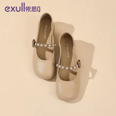 依思Q小香风玛丽珍女鞋2024春季新款高跟鞋法式复古皮鞋粗跟单鞋商品大图