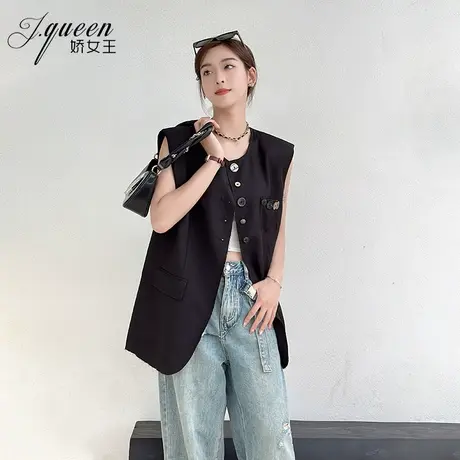 马甲外套女款夏季新款宽松时尚通勤百搭高级设计感外搭西装马夹图片
