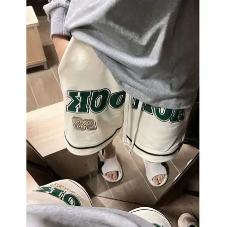 纯棉短裤女夏季薄款宽松小个子阔腿高腰直筒休闲运动五分裤潮ins商品大图