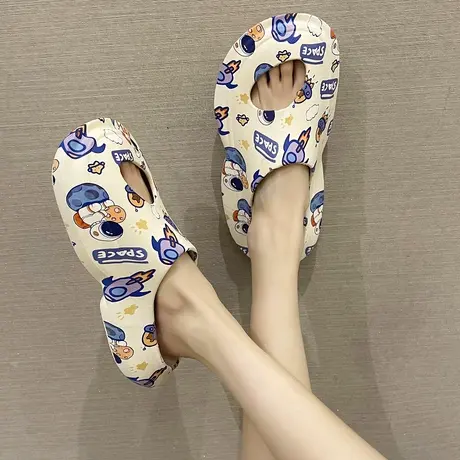 洞洞鞋女夏季外穿2023新款夏季时尚宇航员厚底防滑包头凉拖沙滩鞋商品大图