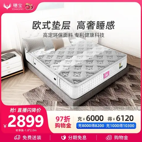 穗宝床垫独袋弹簧护脊环保椰棕软硬两用席梦思加厚抗菌 旅梦者商品大图