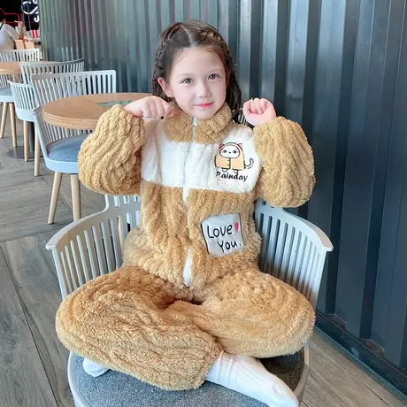 儿童秋季套装2022新款女童装时髦套装洋气加绒小女孩秋冬装炸街图片