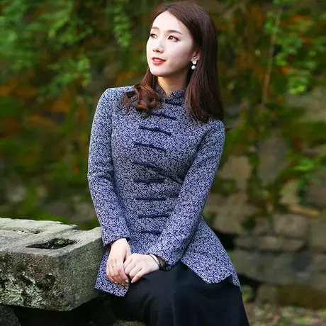 筠雅中式唐装女棉袄改良中国风棉衣棉服夹棉盘扣复古时尚女装冬季商品大图