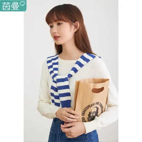茵曼旗舰店针织毛衣条纹早秋季时尚小众高级感上衣女装2022新款图片