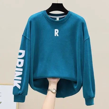 自制卫衣女2023年新款春秋宽松韩版设计感小众印花外套上衣大版潮图片