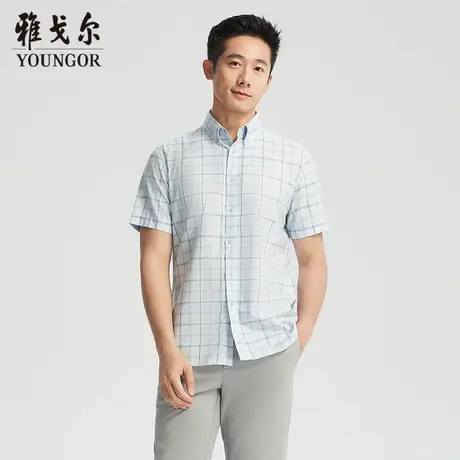 【商场同款】雅戈尔男士短袖衬衫夏季新款官方商务休闲短袖衬衫男商品大图