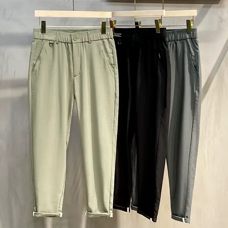 冰丝薄款九分裤子男夏季直筒百搭休闲裤男士修身小脚裤潮流速干裤商品大图