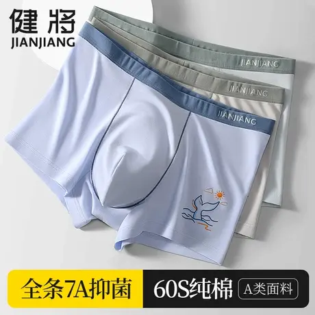 健将纯棉抗菌内裤男生青少年发育期学生运动四角裤男大童平角短裤商品大图