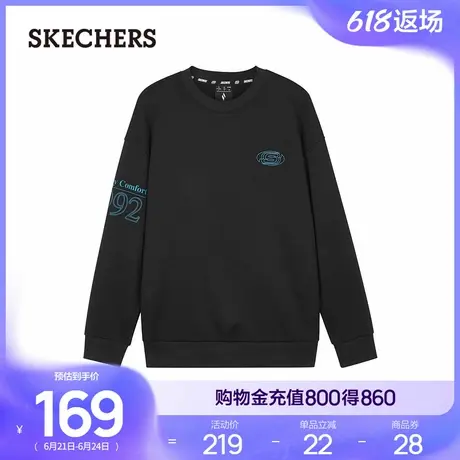 Skechers斯凯奇春季男女同款套头卫衣保暖长袖上衣打底衫轻质柔软商品大图