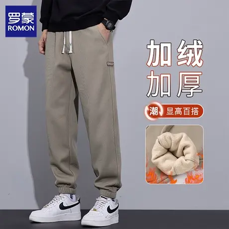 罗蒙休闲裤男宽松直筒2025新款秋冬季加绒高端百搭运动长裤子N1Z商品大图