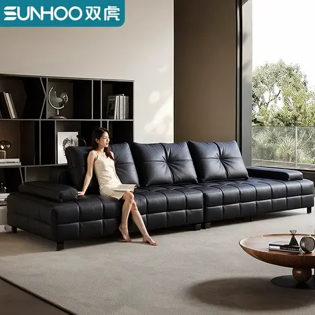 劳伦斯沙发客厅头层牛皮真皮意式极简大小户型直排大黑牛沙发106商品大图