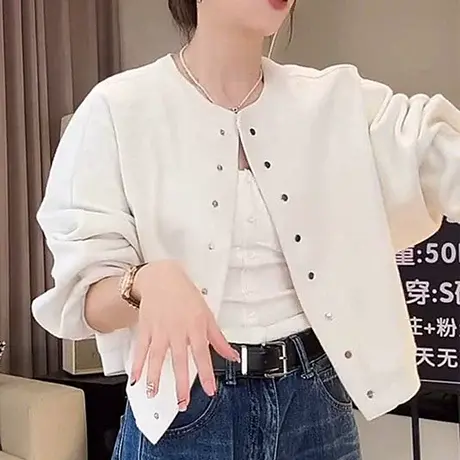 2025早秋新款韩系圆领棒球服短外套女休闲百搭宽松显瘦夹克上衣潮商品大图