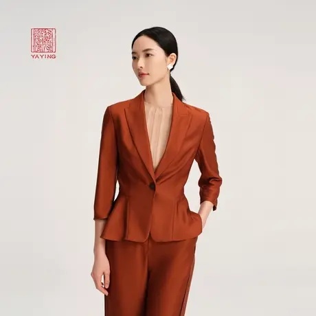 EP雅莹高端系列 呼吸横罗蚕丝商务戗驳领西装外套商场同款1108A商品大图