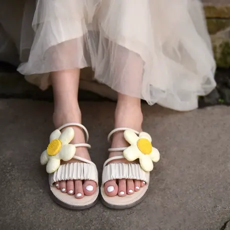 Artmu阿木花朵凉鞋女平底2023年女新款两穿拖鞋夏外穿软底沙滩鞋图片