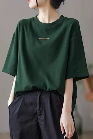 百搭复古短袖t恤女士夏季2023新款漂亮打底衫宽松别致半袖上衣潮商品大图