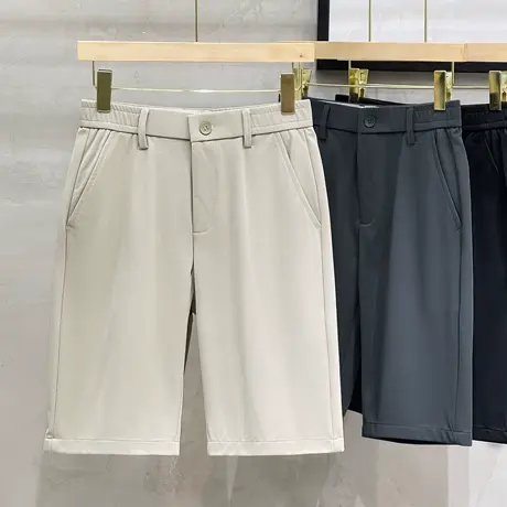 休闲短裤男夏装五分裤商务2023新款男士西装裤男夏季薄款男裤子图片