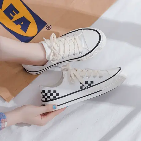 帆布鞋女夏ulzzang学生百搭2020新款韩版低帮休闲透气平底ins潮鞋图片