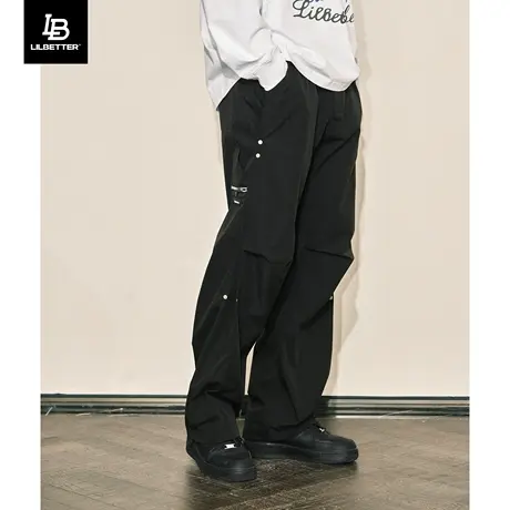 Lilbetter男士工装休闲裤直筒伞兵裤秋冬裤子美式机能降落伞长裤图片