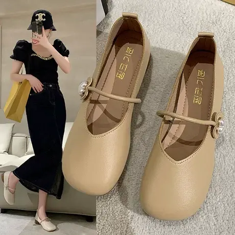 法式玛丽珍女鞋2024新款旗袍单鞋春季高跟粗跟伴娘配裙子小皮鞋春商品大图