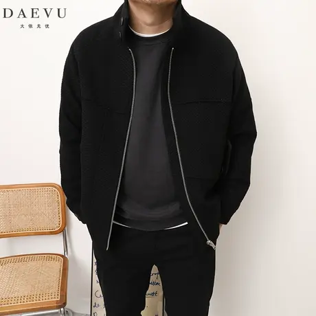DAEVU秋冬新款韩版潮胖子加肥加大码男士毛呢厚料夹克外套商品大图