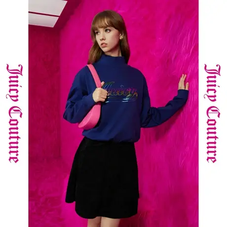 Juicy Couture橘滋秋女女装年新款五光十色镭射印花短款卫衣商品大图