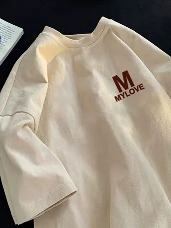 仿棉短袖t恤女2023新款夏季美式复古港味chic小众设计感女装上衣商品大图