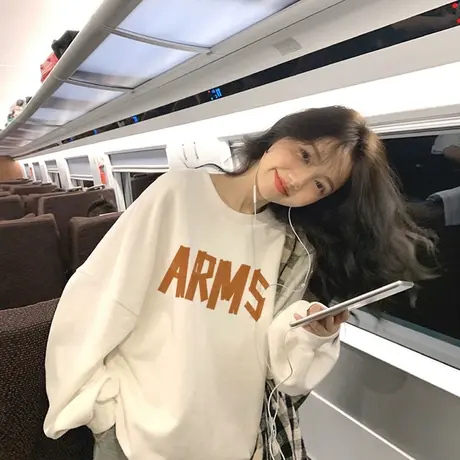 美式复古卫衣女vintage大码街头bf慵懒风情侣装长袖宽松潮ins上衣图片