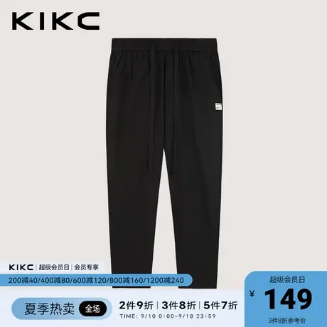 kikc休闲裤男2023春夏新款商场同款抽绳松紧腰宽松纯棉薄款裤子商品大图