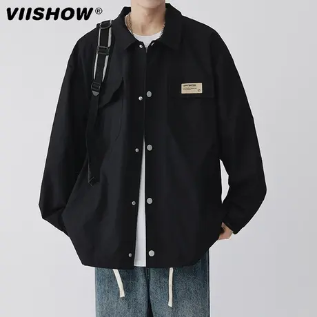 VIISHOW防风冲锋夹克外套男秋季潮牌户外痞帅美式宽松男工装夹克商品大图