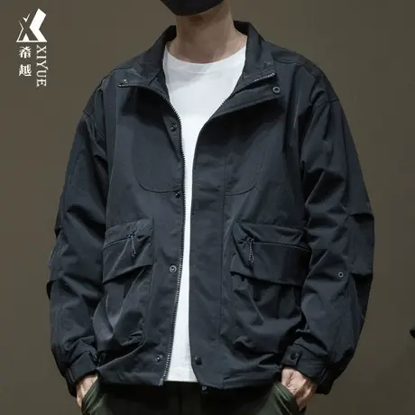 希越户外徒步登山冲锋衣男机能风秋季夹克宽松大码男女同款外套潮图片
