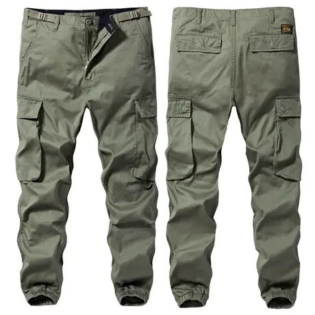 VIP工装裤男潮牌束脚韩版修身小脚裤春秋多袋直筒运动休闲长裤子商品大图